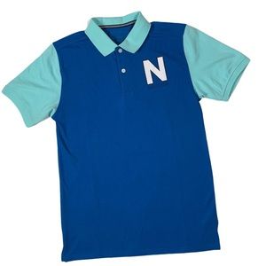Nautica Retro Big Logo Blue Polo Preppy Shirt Boy’s XL